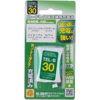 コードレス電話機用充電池 800mAh オーム電機