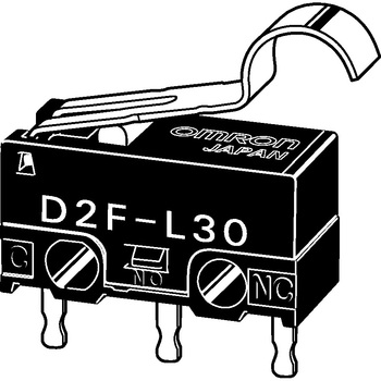 極超小形基本スイッチ(ヒンジ・アール・レバー形) D2F omron(オムロン)