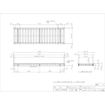 FLH32R-QS-W400-P80-L1500 軽荷重用ローラーコンベア(Φ31.8 スチール製