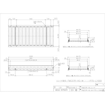 FMC57R-XG-W900-P75-L1000 軽荷重用ローラーコンベア(Φ57 スチール製