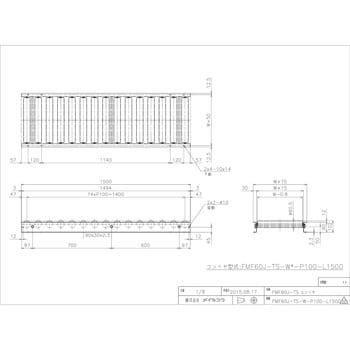 FMF60J-TS-W200-P100-L1500 軽荷重用ローラーコンベア(Φ60.5 スチール