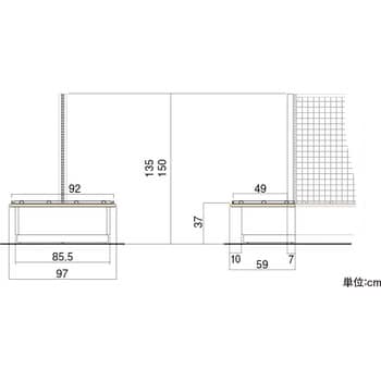 シルキー色パン什器EC1本柱エンド 連結 中日販売 ワゴン什器 【通販