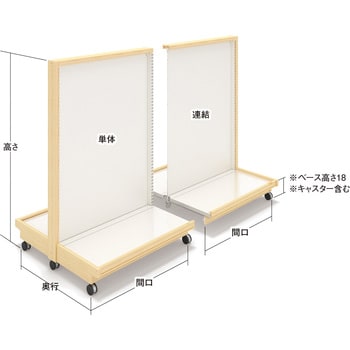UWキャスター付両面バックボードK木目カバータイプ 連結