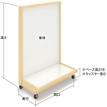 UWキャスター付片面バックボードK木目カバータイプ 単体 - 中日販売