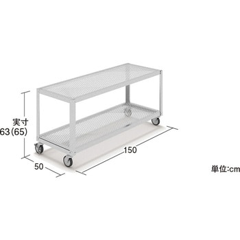 中日販売 ULキャスター付片面バックボードK 間口120cm 単体 304-44-25