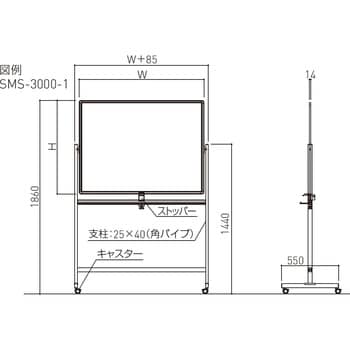 SMS-3000-1 両面回転移動板(ホワイトボード) 自立式 1台 神栄ホーム
