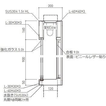 ステンレス屋外用掲示板(2本脚型・出幅200mmタイプ) 外寸法・幅1900mm外寸法・高さ1110mm SK-2030