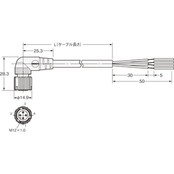 丸型防水コネクタ ケーブル付コネクタ ソケット片側コネクタ XS5 omron(オムロン)