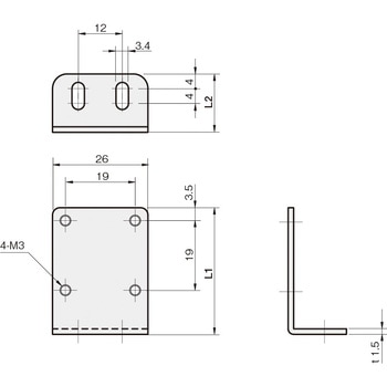 センサブラケット(フォトマイクロセンサ用)L型 Vタイプ 岩田製作所