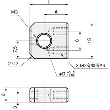 センサブラケット(近接センサ用)セットネジタイプ(底面取付) 岩田製作所