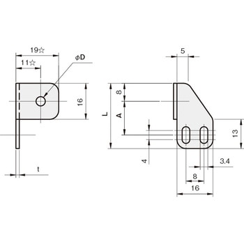 センサブラケット(光電センサ用)E3-SYタイプ(左90°角度付) 岩田製作所