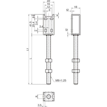 センサブラケット(光電センサ用)ネジシャフト付ブラケット(タテタイプ) 岩田製作所
