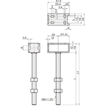 センサブラケット(光電センサ用)ネジシャフト付ブラケット(ヨコタイプ) 岩田製作所