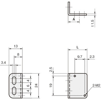 センサブラケット(反射板用)RF-サイドタイプ 岩田製作所