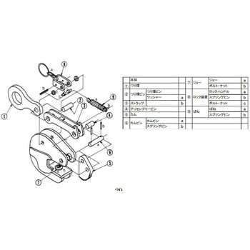 縦つりクランプ(R)2.0t用部品 日本クランプ(JAPAN CLAMP) 吊りクランプ