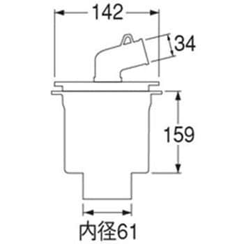 H5554-50 洗濯機排水トラップ(縦引き) 1個 SANEI 【通販サイトMonotaRO】