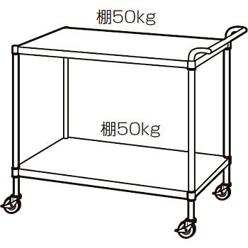 M03-6045 ステンレスワゴン(SUS430)(可動 ベタ棚・ガードなし) 1台