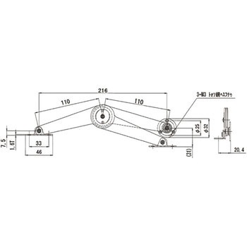 キャッチ機構付ステー(SPCC/クロムメッキ) ノーブランド