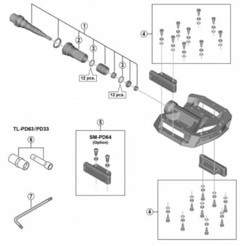 Y46098630 TL-PD63 ペダル玉押し調整器具 (7mm x 8mm & 10mm x