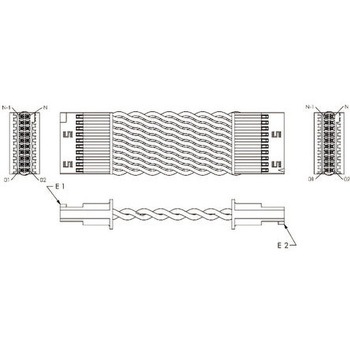 SFSD-10-28-H-05.00-DR-NDX Samtec シリアルケーブルアセンブリ， 127mm SFSDシリーズ SAMTEC 47014346