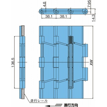 プラトップチェーン TTPDH形(直線搬送用) 椿本チエイン