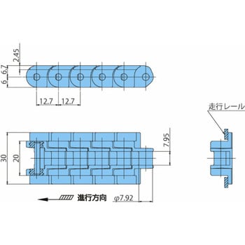 RSP40-SL300-LFB-L プラブロックチェーン 1リンク 椿本チエイン 【通販