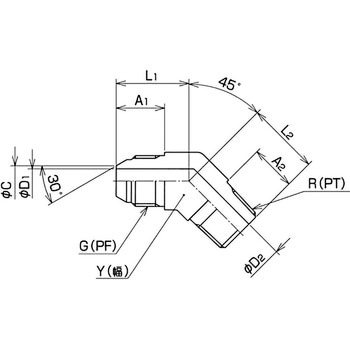 アダプタ 機器接続側管用テーパねじタイプ(30°オスシート付) ニッタ