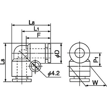 プッシュワン Eシリーズ 90°ユニオンエルボ - ニッタ