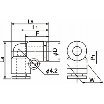プッシュワン Eシリーズ 90°ユニオンエルボ - ニッタ