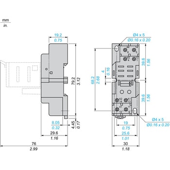 Schneider Electric リレーソケット DINレール、パネル取り付け シュナイダーエレクトリック