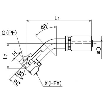 Af45 G 08 14 ホース継手 スウェイジタイプ Lf70 1000 1100 1400 1500用 Nittaグループ スチール 接続ねじ種類 G 仕様 Af45 Af45 G 08 14 1袋 5個 通販モノタロウ