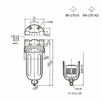 BN-2701AD-10 エアフィルタ 1個 日本精器 【通販サイトMonotaRO】