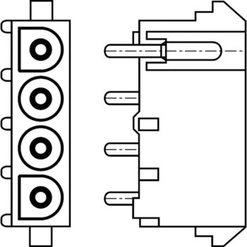 TE Connectivity コネクタハウジング オス 3極 6.35mm メイテンロック TE Connectivity Japan(旧:TYCOELECTRONICS(タイコエレクトロニクス))