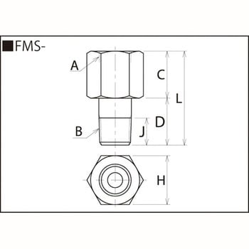 FMS-3/8-3/8 高圧メスオスソケット 1個 理研機器(RIKEN) 【通販サイト