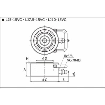 LJ1-15S 油圧式単動シリンダ(70MPa) 1個 理研機器(RIKEN) 【通販サイト