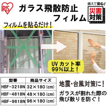 HBF-3218N 飛散防止フィルム 1巻 アイリスオーヤマ 【通販モノタロウ】