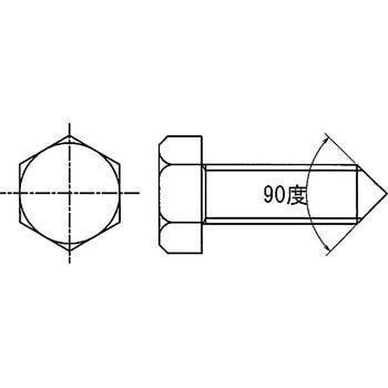 M6×40 六角ボルト 全ねじ(鉄/三価クロメート) 剣先 1パック(6個) 大阪