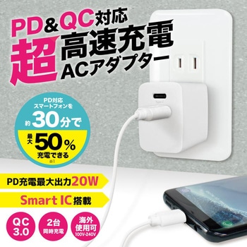 PD+QC対応ACアダプター テクタイト