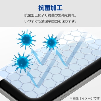 iPhone15 フィルム アンチグレア ブルーライトカット 抗菌 ハードコート 指紋防止 反射防止 エレコム