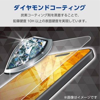 iPhone15 Pro ガラスフィルム 高透明 ダイヤモンドコート 傷に強い 貼り付けツール付 エレコム