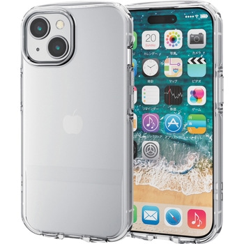 iPhone15 ケース ソフト カメラレンズ保護設計 ストラップホール付 TOUGH SLIM LITE エレコム