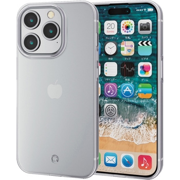 iPhone15 Pro ケース ソフト 薄型 カメラレンズ保護設計 ストラップホール付 エレコム