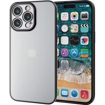 iPhone15 Pro Max ケース ソフト カメラレンズ保護設計 メタリック加工 極限設計 エレコム