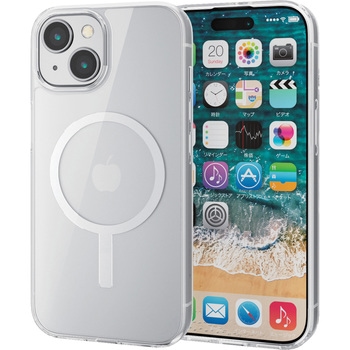 iPhone15 ケース ハイブリッド 衝撃吸収 カメラレンズ保護設計 MAGKEEP 硬度5H エレコム