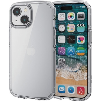 iPhone15 ケース ハイブリッド 衝撃吸収 軽量 薄型 ストラップホール付 TOUGH SLIM LITE エレコム