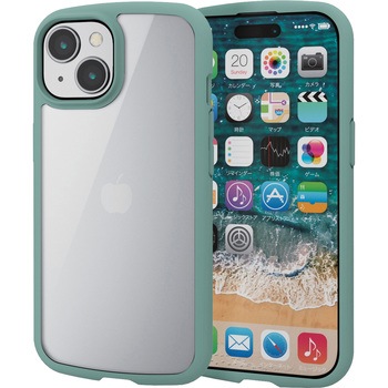 PM-A23ATSLFCGN iPhone15 �P�[�X �n�C�u���b�h �Ռ��z�� �y�� ���^ �J��������ی� TOUGH SLIM LITE �G���R�� 47352140