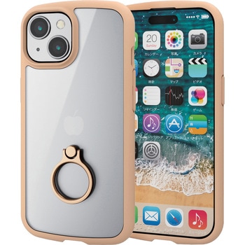 iPhone15 ケース ハイブリッド 衝撃吸収 軽量 薄型 リング付 TOUGH SLIM LITE エレコム