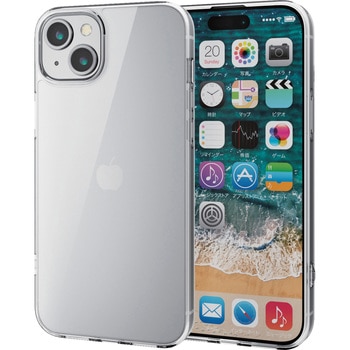 iPhone15 Plus ケース ハイブリッド 衝撃吸収 カメラレンズ保護設計 ストラップホール付 硬度5H エレコム