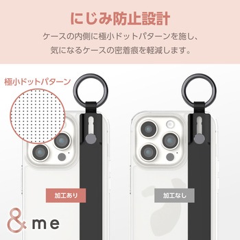 iPhone15 Pro ケース ハイブリッド 衝撃吸収 カメラレンズ保護設計 リング付 &me エレコム