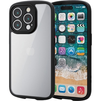 iPhone15 Pro ケース ハイブリッド 耐衝撃 軽量 薄型 背面クリア TOUGH SLIM LITE 極限保護 エレコム